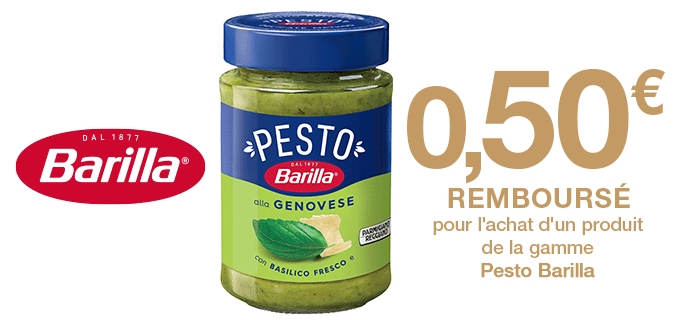 Pesto Barilla - 0.50 € remboursé